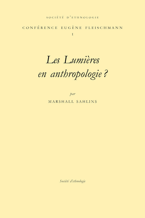 Couverture ebook de Les Lumières en anthropologie ?, de Marshall Sahlins
