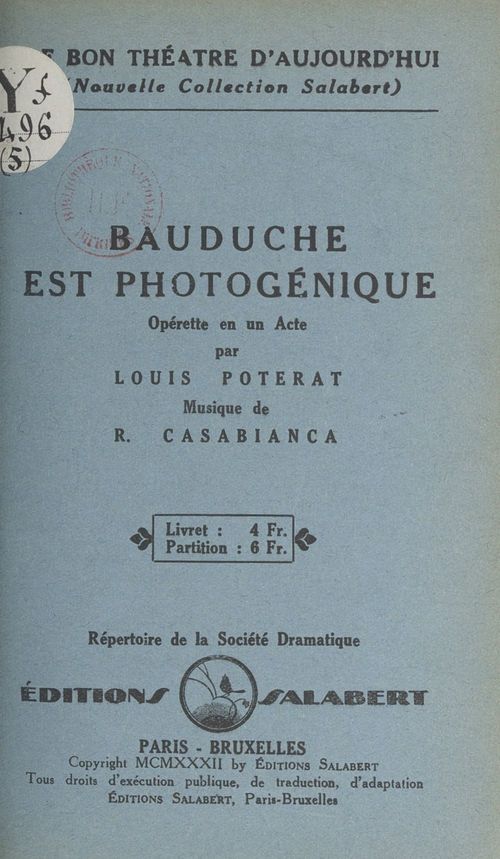 Couverture ebook de Bauduche est photogénique, de Louis Poterat