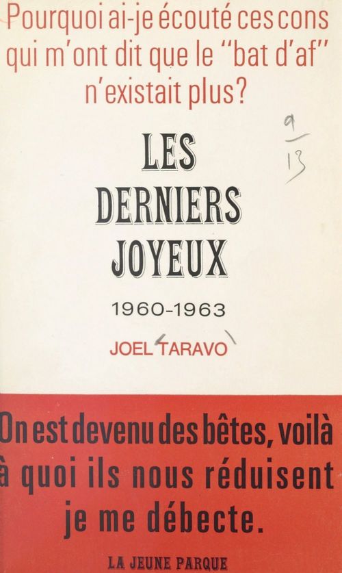Couverture ebook de Les derniers joyeux, de Joel Taravo