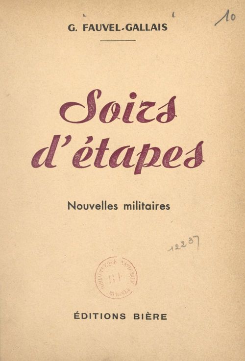 Couverture ebook de Soirs d'étapes, de Gustave Fauvel-Gallais