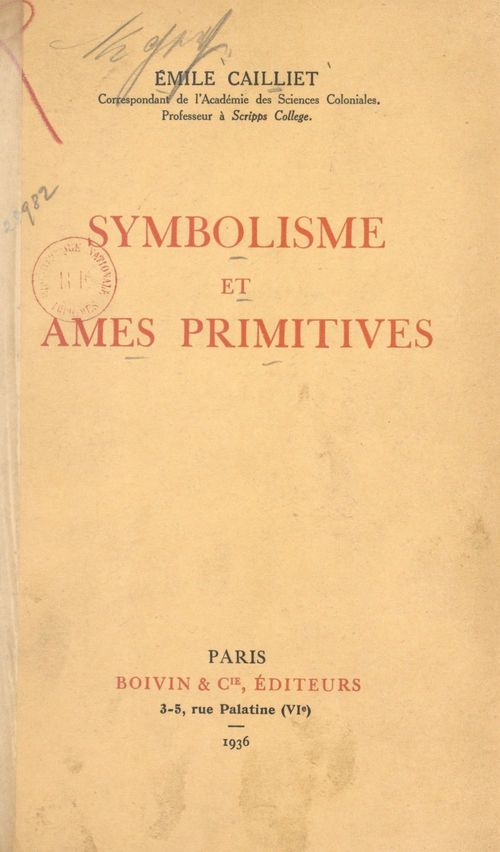 Couverture ebook de Symbolisme et âmes primitives, de Emile Cailliet
