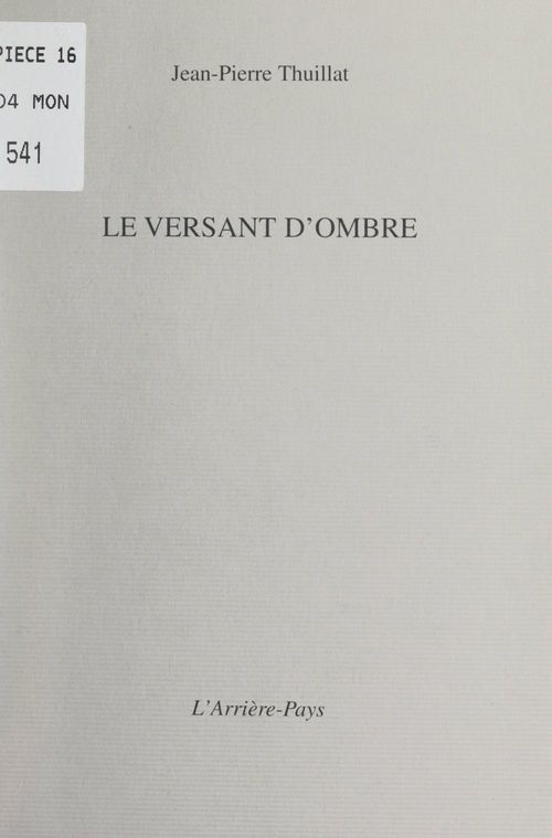 ebook cover of Le versant d'ombre, by Jean-Pierre Thuillat