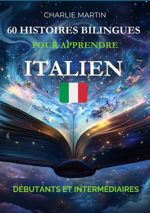 Couverture ebook de 60 courtes histoires pour apprendre l'Italien, de Charlie Martin