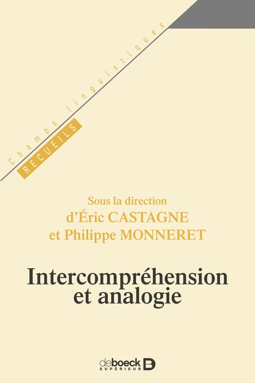 ebook cover of Intercompréhension et analogie, by Éric Castagne