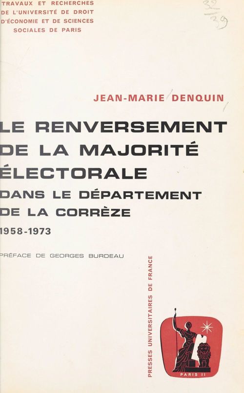 ebook cover of Le renversement de la majorité électorale dans le département de la Corrèze, by Jean-Marie Denquin