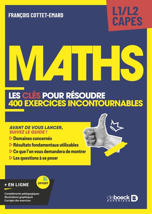 ebook cover of Maths - Les clés pour résoudre 400 exercices incontournables, by François Cottet-Emard