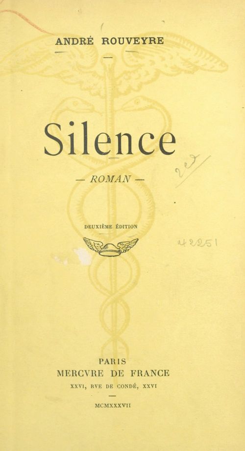 Couverture ebook de Silence, de André Rouveyre