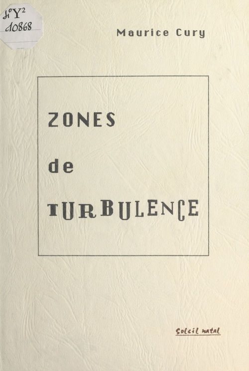 Couverture ebook de Zones de turbulence, de Maurice Cury