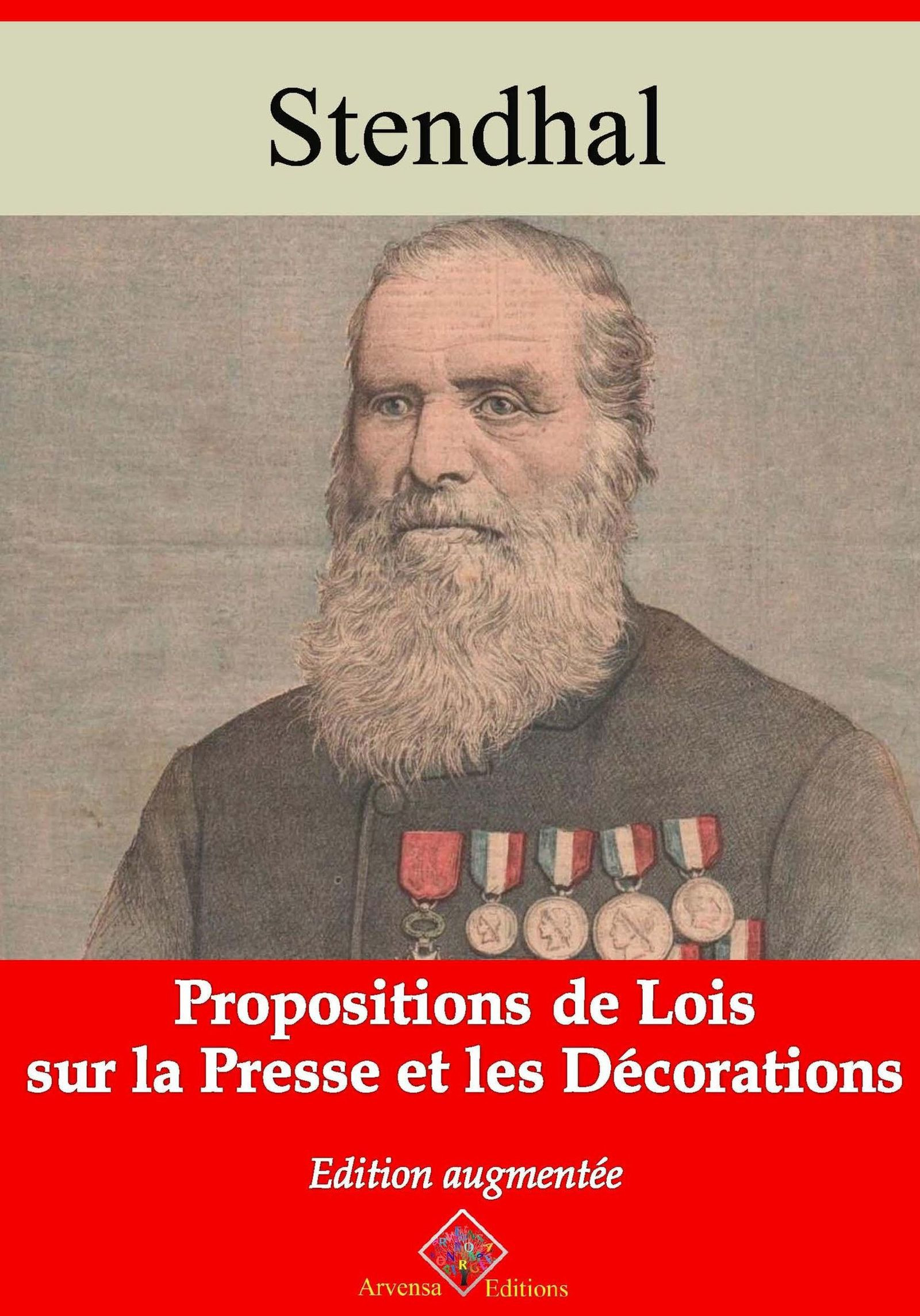 ebook cover of Propositions de lois sur la presse et les décorations - suivi d'annexes, by Stendhal