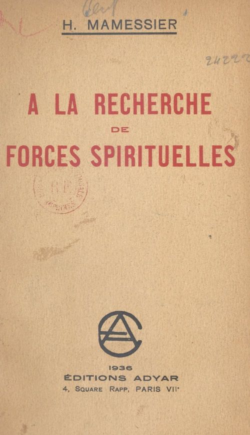 ebook cover of À la recherche de forces spirituelles, by H. Mamessier