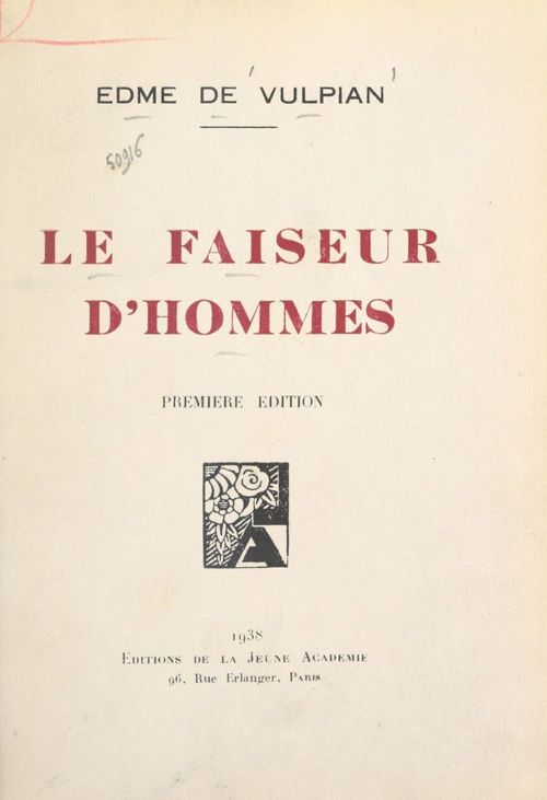 ebook cover of Le faiseur d'hommes, by Edme De Vulpian