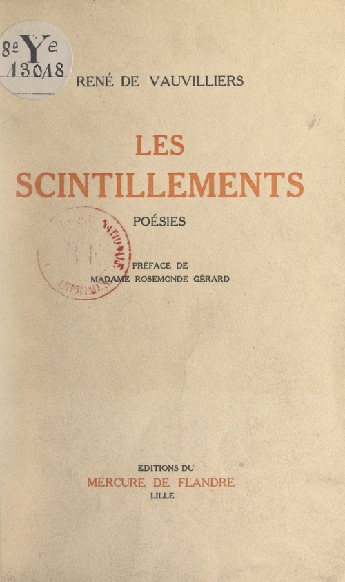 Couverture ebook de Les scintillements, de Rene De Vauvilliers