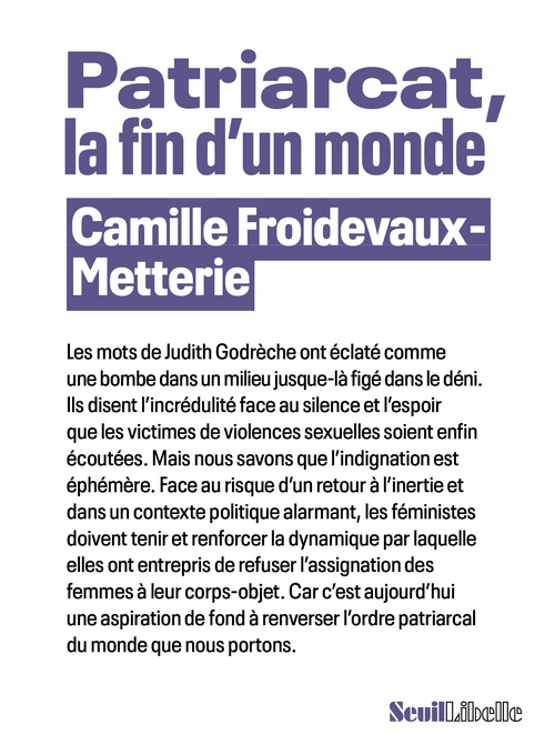 ebook cover of Patriarcat, la fin d'un monde, by Camille Froidevaux-Metterie