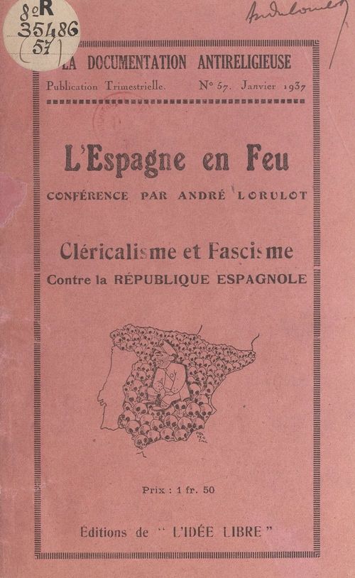 Couverture ebook de L'Espagne en feu, de Andre Lorulot