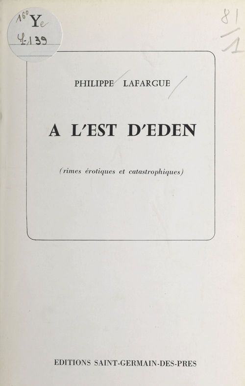 ebook cover of À l'est d'Eden, by Philippe Lafargue