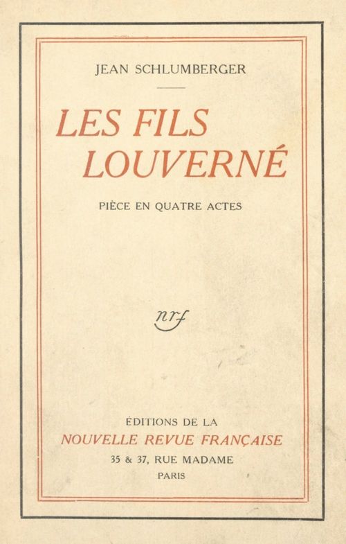 ebook cover of Les fils Louverné, by Jean Schlumberger