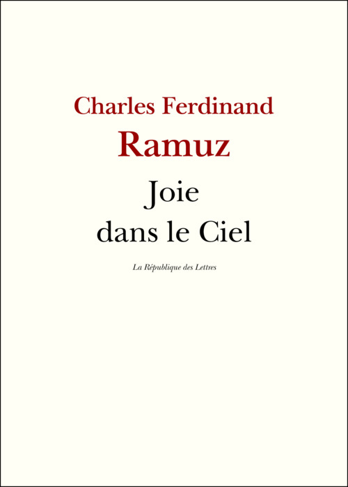 Couverture ebook de Joie dans le Ciel, de Charles-Ferdinand Ramuz