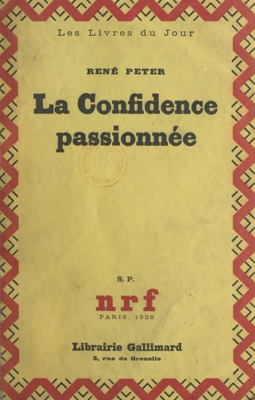 Couverture ebook de La confidence passionnée, de Rene Peter
