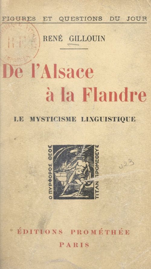 ebook cover of De l'Alsace à la Flandre, le mysticisme linguistique, by Rene Gillouin