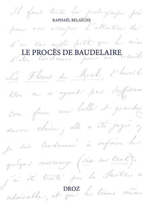 ebook cover of Le procès de Baudelaire, by Raphaël Belaïche