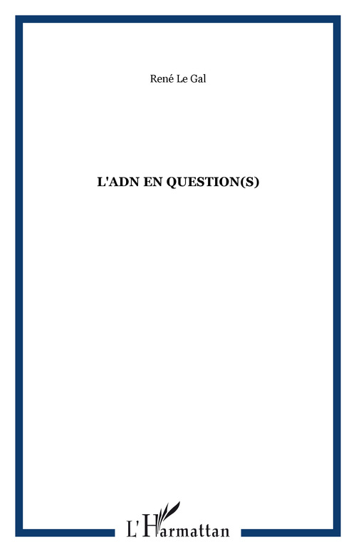 ebook cover of L'ADN en question(s), by René Le Gal