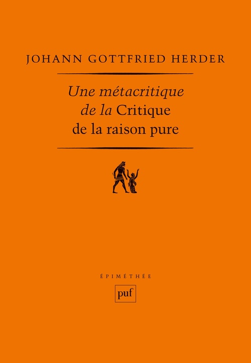 Couverture ebook de Une métacritique de la Critique de la raison pure, de Johann gottfried Herder