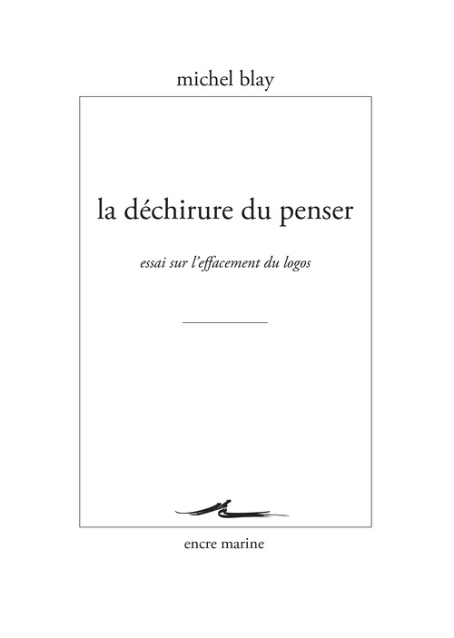 ebook cover of La Déchirure du penser, by Michel Blay