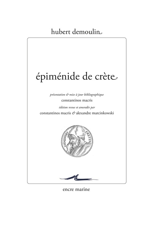 ebook cover of Épiménide de Crète, by Hubert Demoulin
