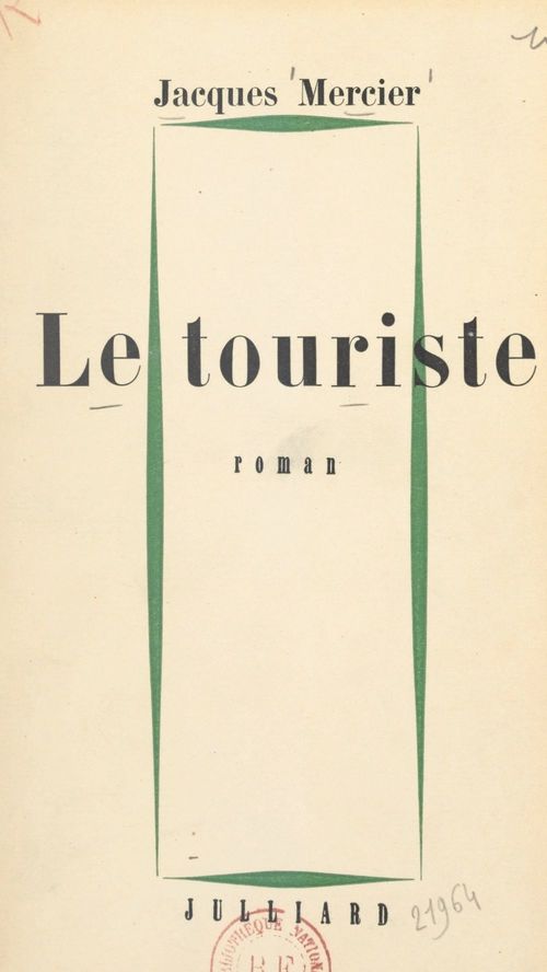 ebook cover of Le touriste, by Jacques Mercier