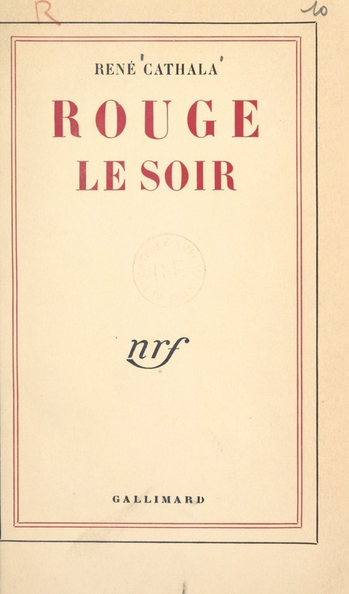 Couverture ebook de Rouge le soir, de Rene Cathala