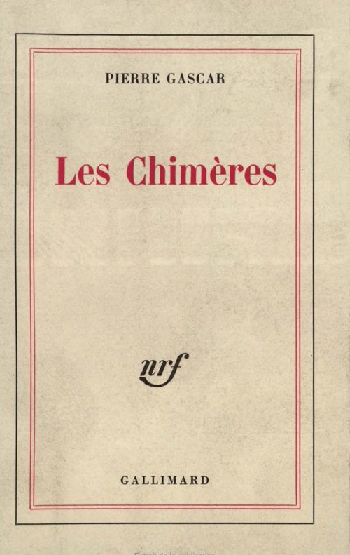 ebook cover of Les Chimères, by Pierre Gascar