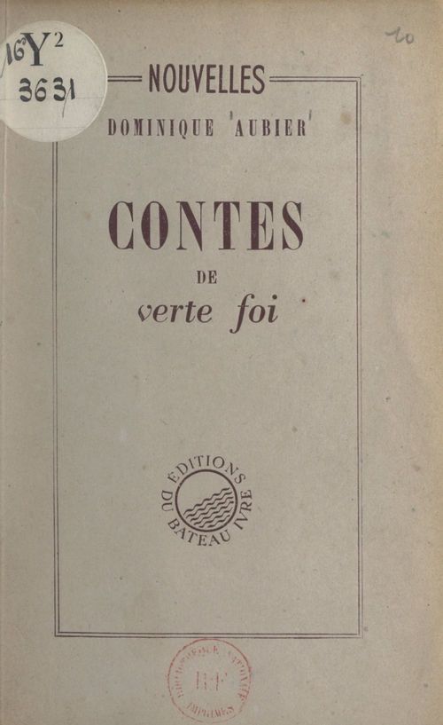 Couverture ebook de Contes de verte foi, de Dominique Aubier