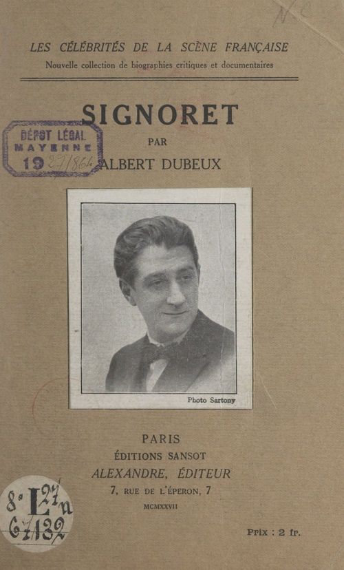 Couverture ebook de Signoret, de Albert Dubeux
