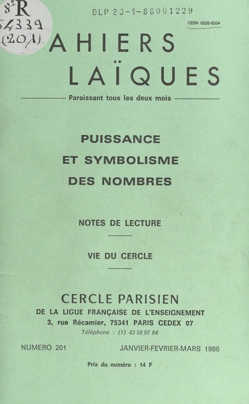 Couverture ebook de Puissance et symbolisme des nombres, de Louis Lafourcade
