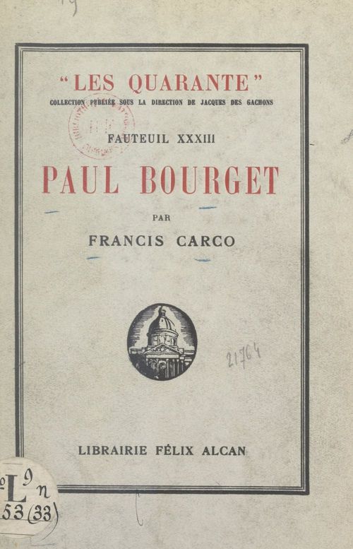 Couverture ebook de Paul Bourget, de Francis Carco