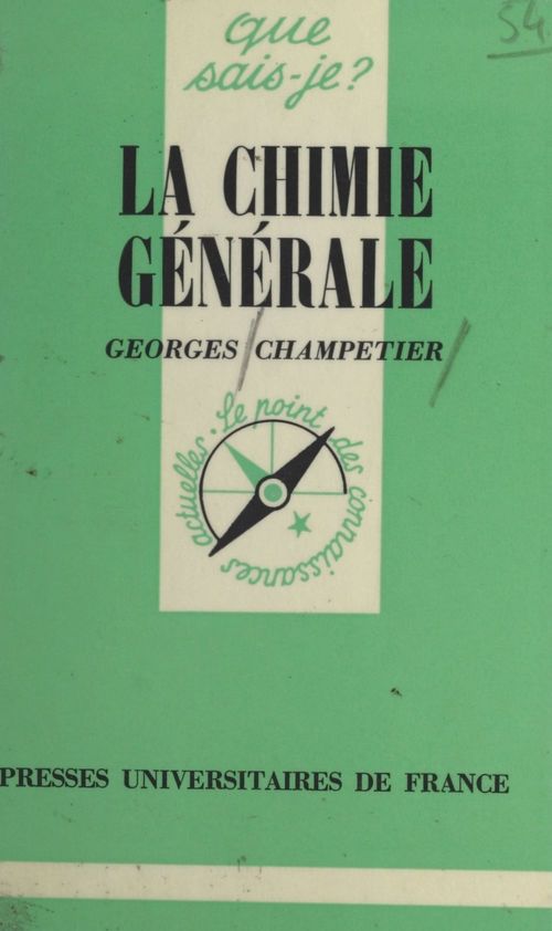 ebook cover of La chimie générale, by Georges Champetier