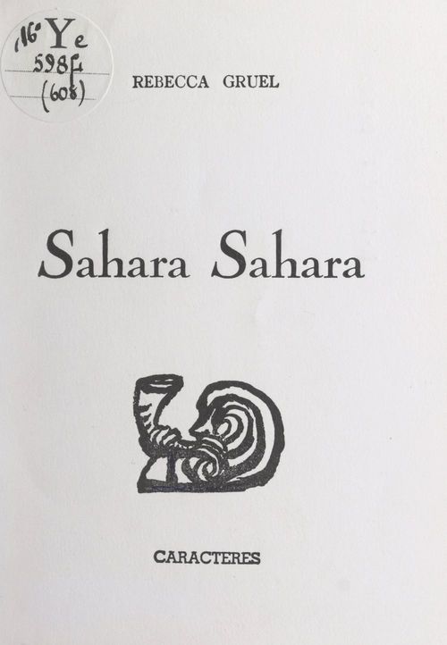 Couverture ebook de Sahara Sahara, de Rébecca Gruel