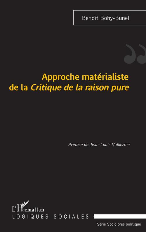 ebook cover of Approche matérialiste de la Critique de la raison pure, by Benoît Bohy-Bunel