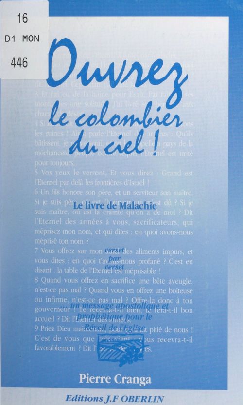 Couverture ebook de Ouvrez le Colombier du Ciel !, de Pierre Cranga