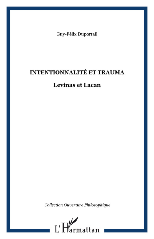 Couverture ebook de Intentionnalité et trauma, de Guy-félix Duportail
