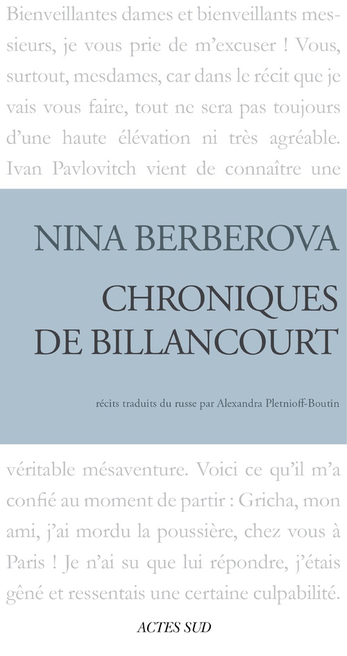 ebook cover of Chroniques de Billancourt, by Nina Berberova