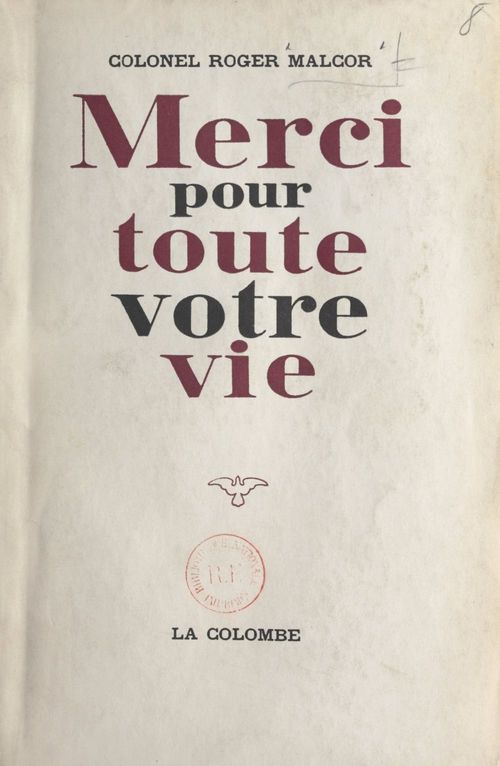 ebook cover of Merci pour toute votre vie, by Roger Malcor