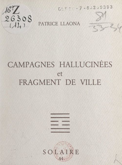 ebook cover of Campagnes hallucinées et fragment de ville, by Patrice Llaona