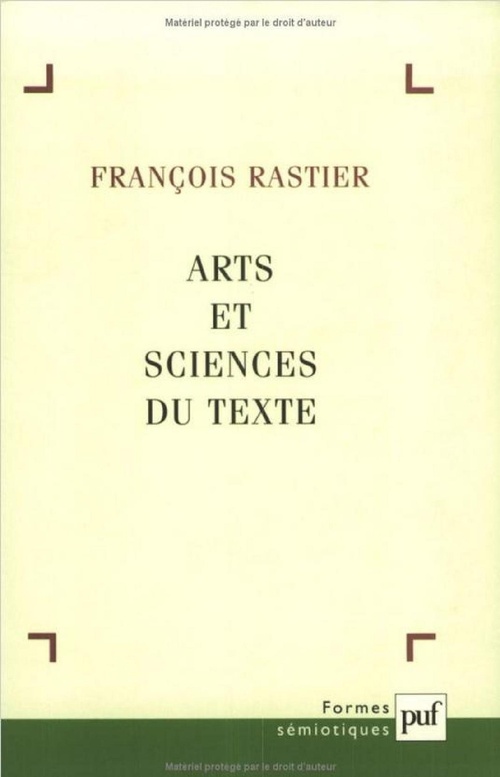 Couverture ebook de Arts et sciences du texte, de François Rastier