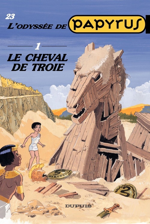 Couverture ebook de Papyrus - Tome 23 - Le cheval de Troie - L'Odyssée de Papyrus I, de Lucien De gieter