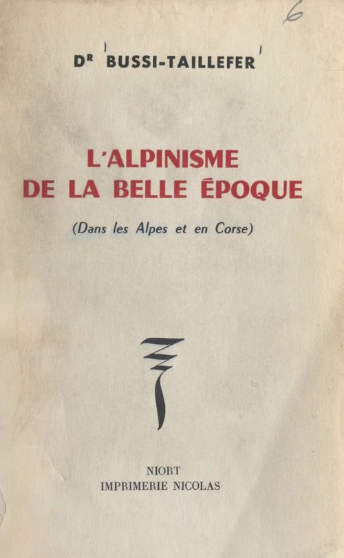 ebook cover of L'alpinisme de la Belle époque, by Henri Bussi-Taillefer
