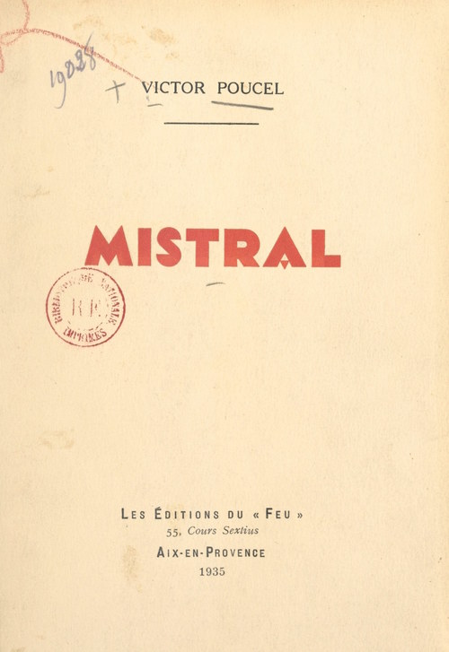Couverture ebook de Mistral, de Victor Poucel