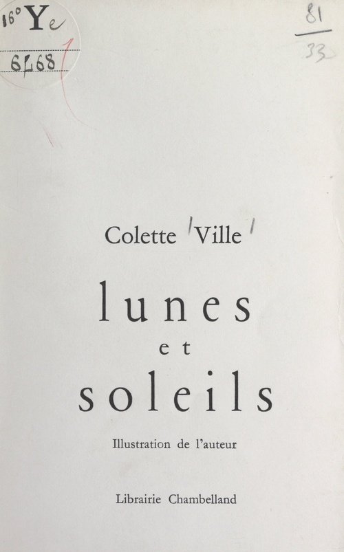 Couverture ebook de Lunes et soleils, de Colette Ville