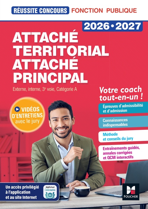 ebook cover of Réussite Concours - Attaché territorial, Attaché principal Cat. A - 2026-2027 - Préparation complète, by Michaël Mulero, Christine Drapp