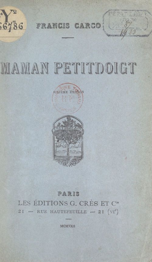 Couverture ebook de Maman Petitdoigt, de Francis Carco